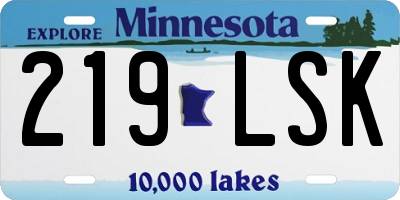 MN license plate 219LSK