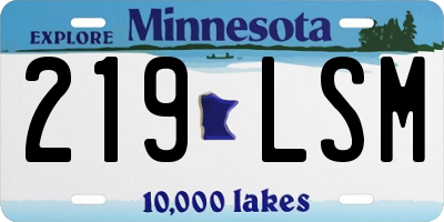 MN license plate 219LSM