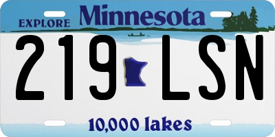 MN license plate 219LSN