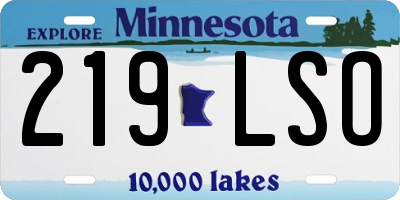 MN license plate 219LSO