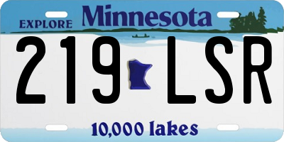 MN license plate 219LSR
