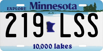 MN license plate 219LSS