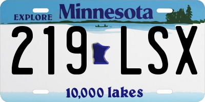 MN license plate 219LSX