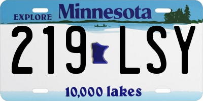 MN license plate 219LSY