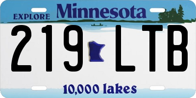 MN license plate 219LTB