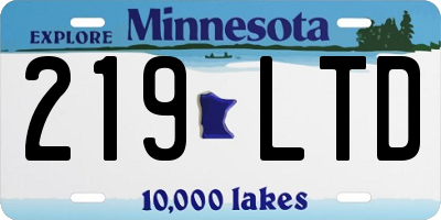 MN license plate 219LTD