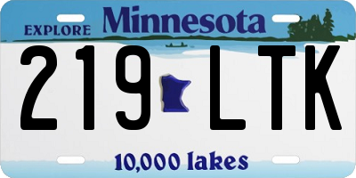 MN license plate 219LTK