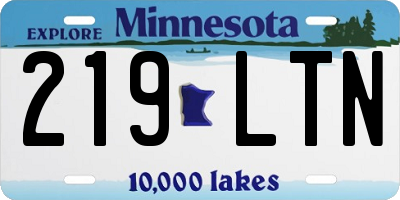 MN license plate 219LTN