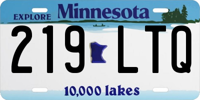 MN license plate 219LTQ