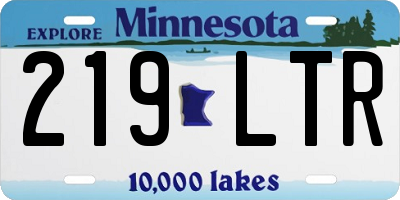 MN license plate 219LTR