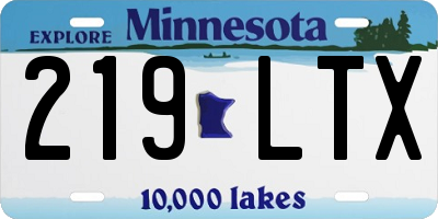MN license plate 219LTX