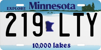 MN license plate 219LTY