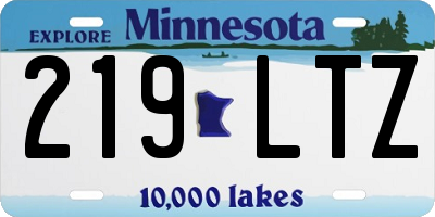MN license plate 219LTZ