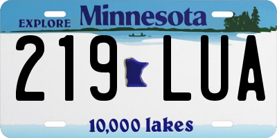 MN license plate 219LUA