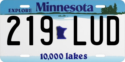 MN license plate 219LUD