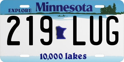 MN license plate 219LUG