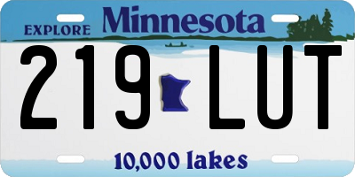 MN license plate 219LUT