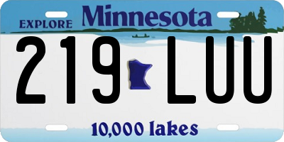 MN license plate 219LUU