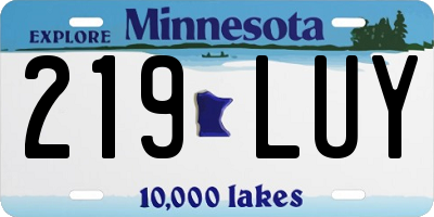MN license plate 219LUY
