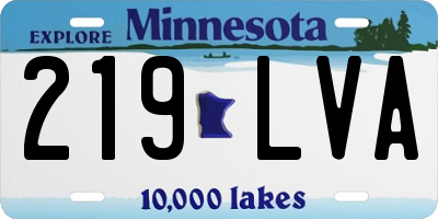 MN license plate 219LVA