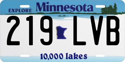 MN license plate 219LVB