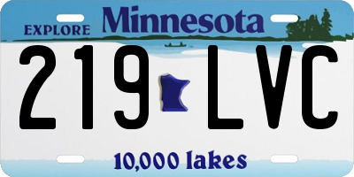 MN license plate 219LVC