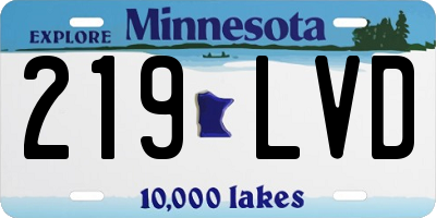 MN license plate 219LVD
