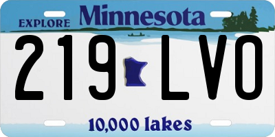 MN license plate 219LVO