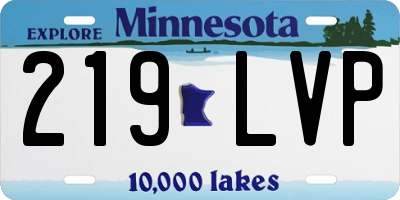 MN license plate 219LVP