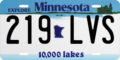 MN license plate 219LVS