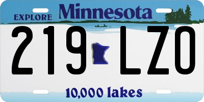 MN license plate 219LZO