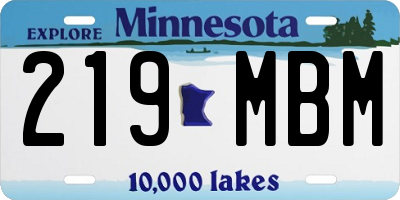 MN license plate 219MBM
