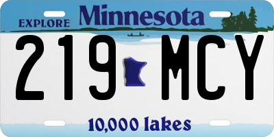 MN license plate 219MCY