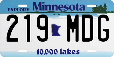 MN license plate 219MDG