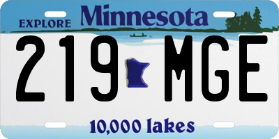 MN license plate 219MGE