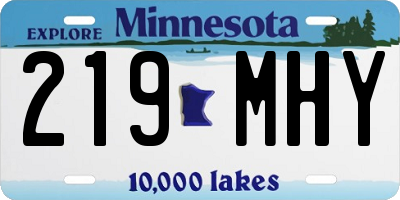 MN license plate 219MHY