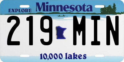 MN license plate 219MIN