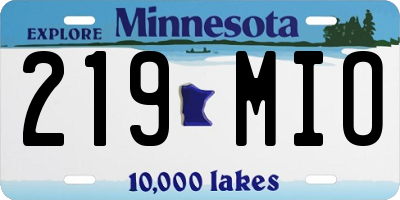 MN license plate 219MIO