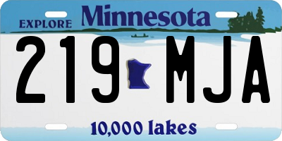 MN license plate 219MJA