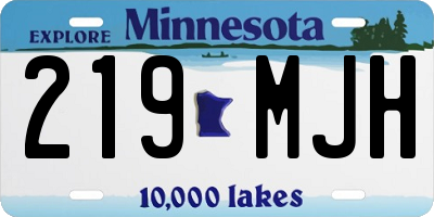 MN license plate 219MJH
