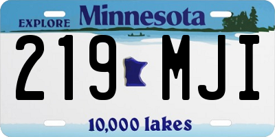 MN license plate 219MJI
