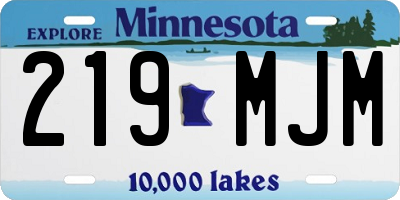 MN license plate 219MJM