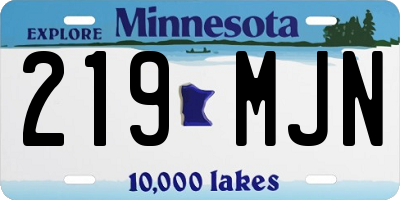 MN license plate 219MJN
