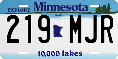 MN license plate 219MJR
