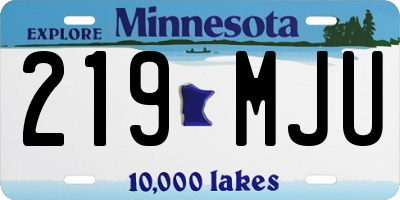 MN license plate 219MJU
