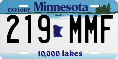 MN license plate 219MMF