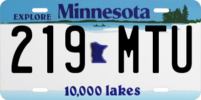 MN license plate 219MTU