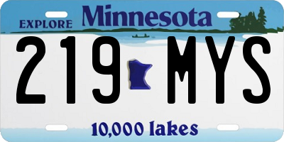 MN license plate 219MYS