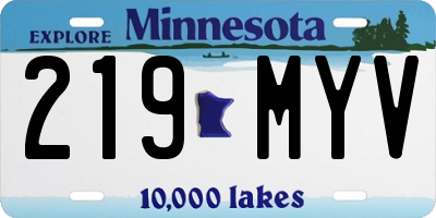 MN license plate 219MYV