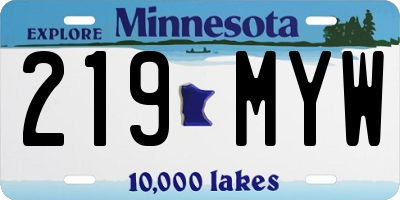 MN license plate 219MYW